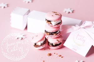 Stylish and Festive Pink S’Mores Macarons Cracker!