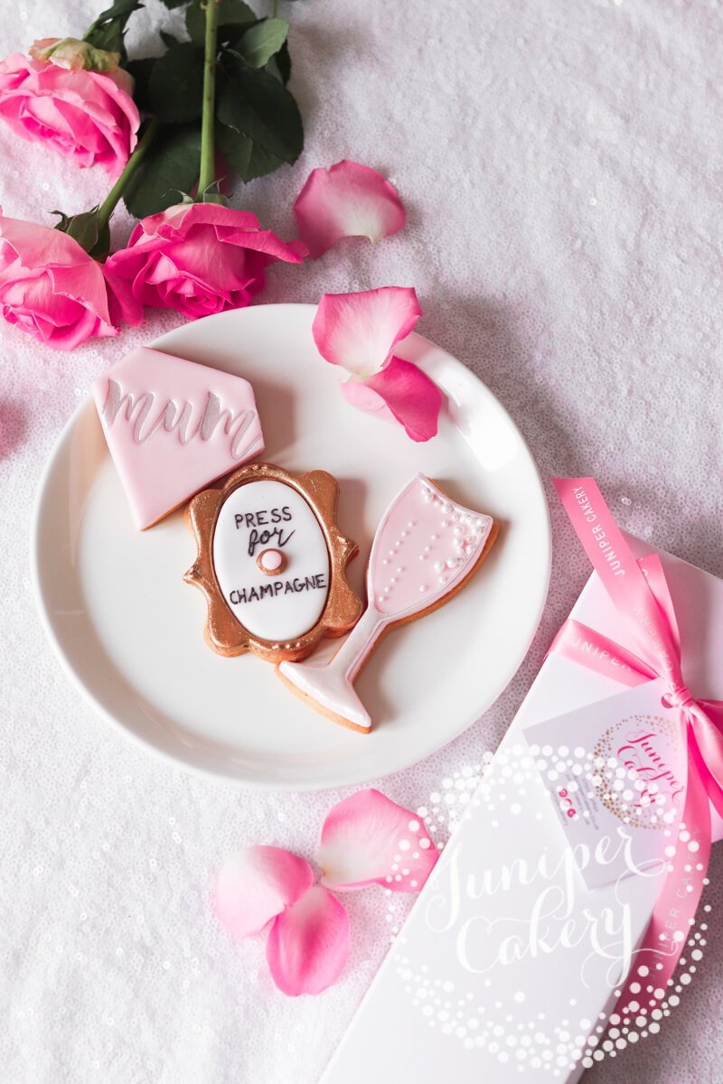 Press for champagne cookies by Juniper Cakery