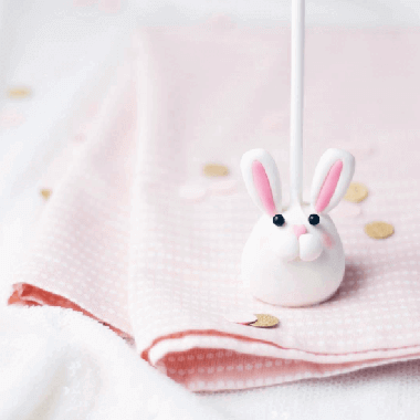 Cute bunny rabbit cake pop by Juniper Cakery